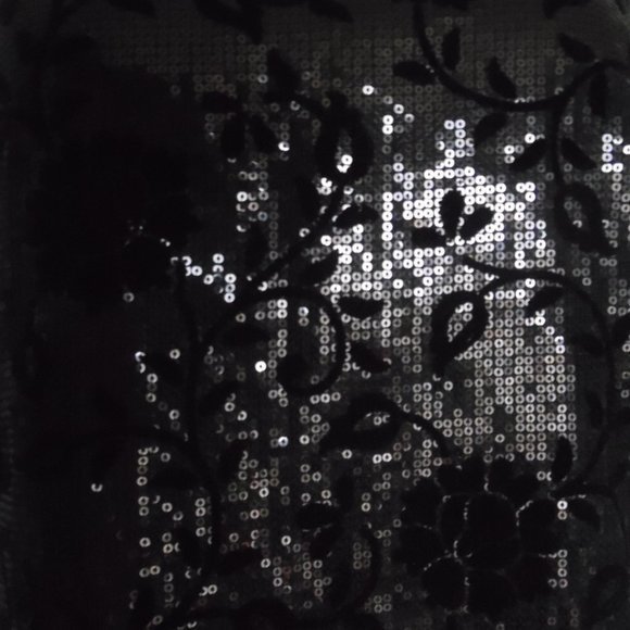 The‎ Kooples Sequin Sleeveless Cocktail Velvet Floral Black Shift Elegant Dress - Picture 10 of 13